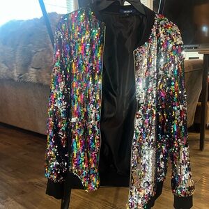 Multicolor sequin jacket